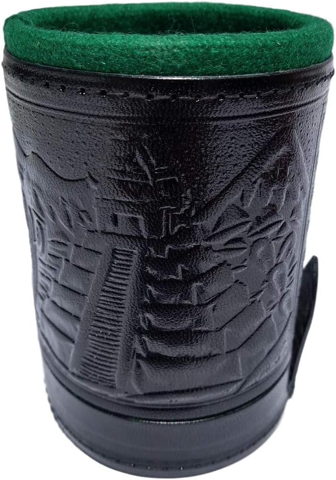 marquez Cup Poker dice Game Set with Cup Leather Lined (cubilete)…Black - Image 3