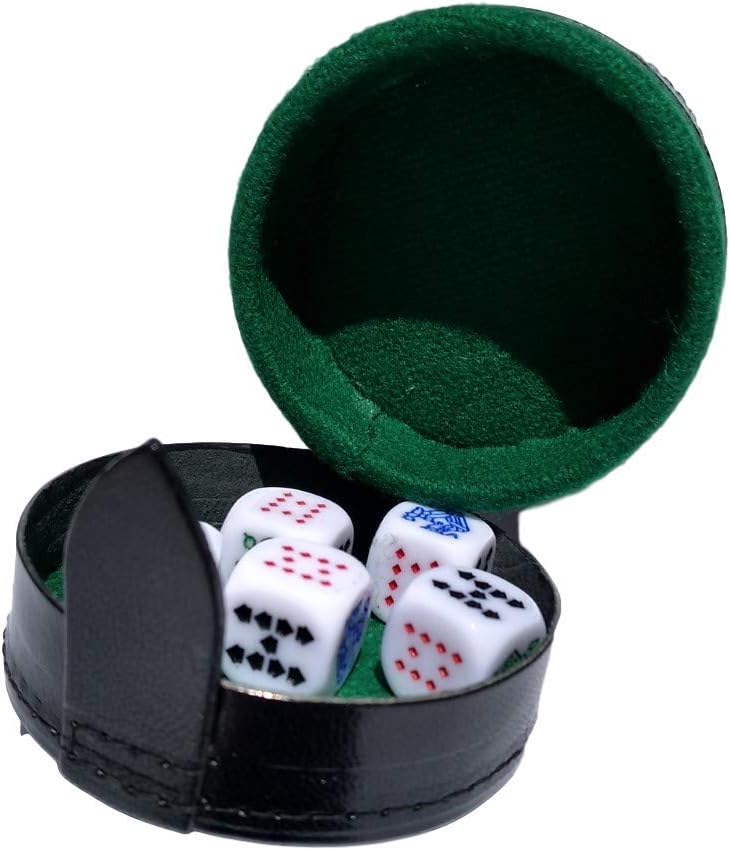marquez Cup Poker dice Game Set with Cup Leather Lined (cubilete)…Black - Image 4
