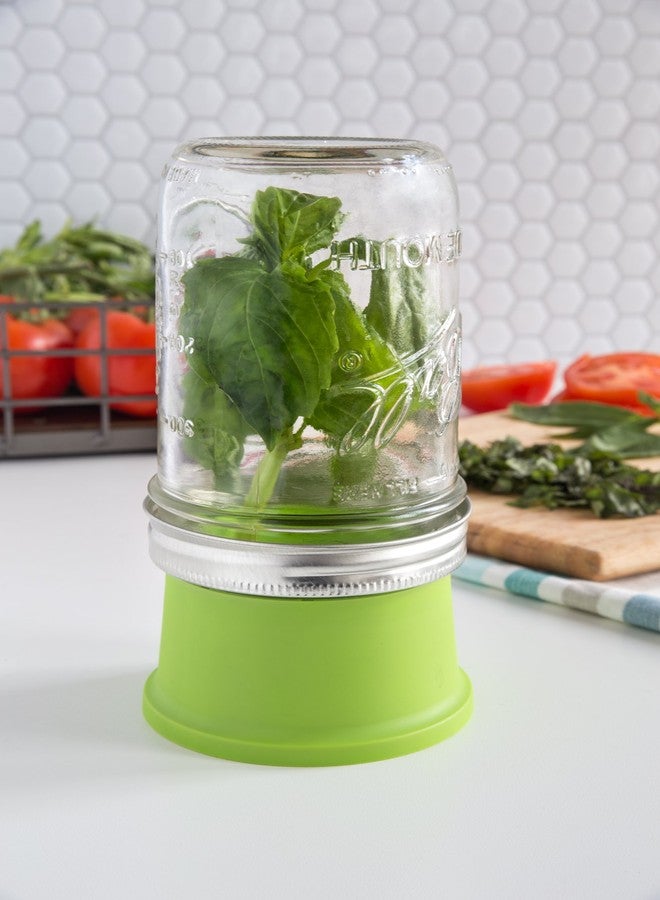 Jarware Herb Saver Lid for Wide Mouth Mason Jars, Green - Image 2