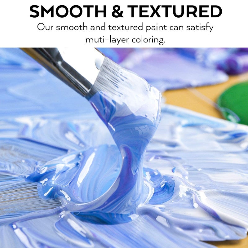 Nicpro 14 Colors Large Bulk Acrylic Paint Set (16.9 oz,500 ml) Rich Art Painting Supplies, Non Toxic for Easter Eggs Rock Canvas Wood Ceramic Leather Fabric Craft, for Adult with Color Wheel - Image 4