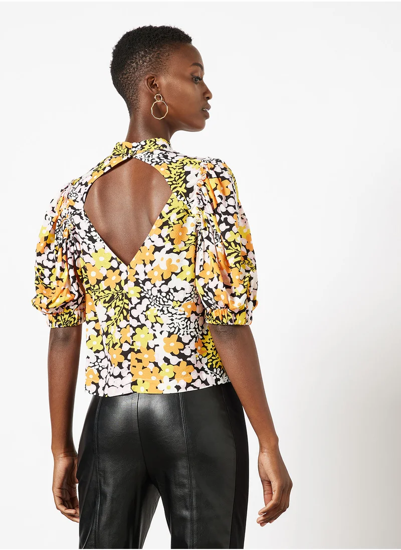 Ted Baker Puff Sleeve Floral Print Top