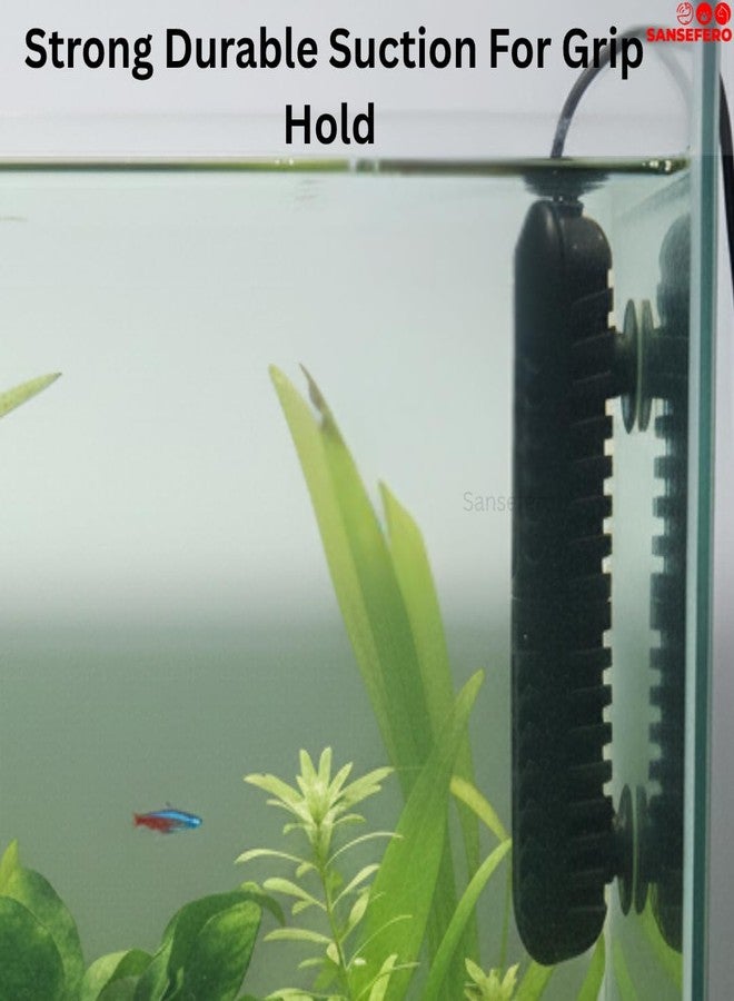 SANSEFERO سخان سانسيفيرو الرقمي لأحواض السمك مع شاشة عرض رقمية LED، سخان كوارتز غاطس لأحواض الأسماك والسلاحف، سخان مياه مناسب لأحواض تصل سعتها إلى 50 لترًا من الماء، 75 واط (RS-693). - Image 3