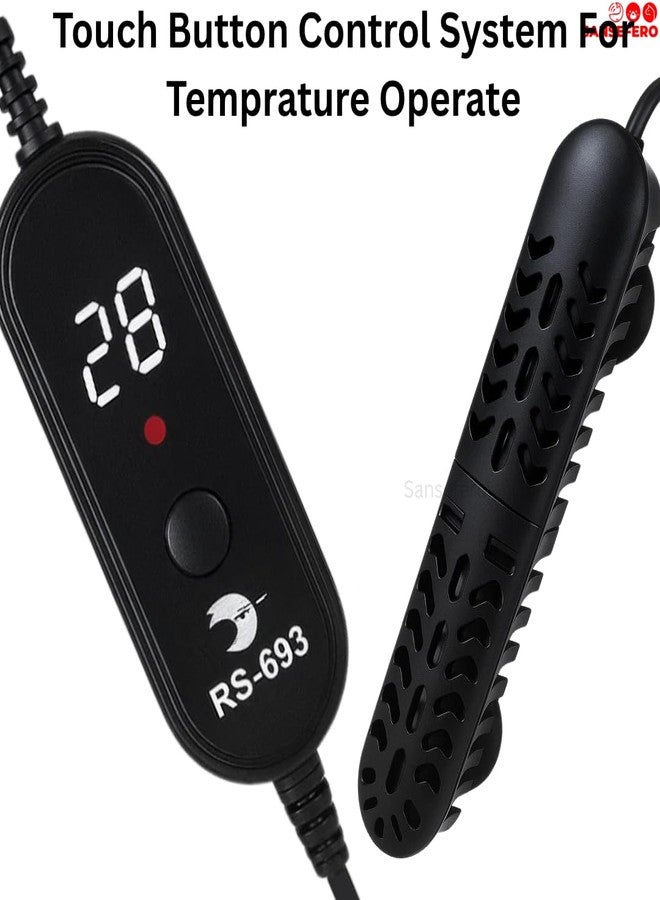 SANSEFERO سخان سانسيفيرو الرقمي لأحواض السمك مع شاشة عرض رقمية LED، سخان كوارتز غاطس لأحواض الأسماك والسلاحف، سخان مياه مناسب لأحواض تصل سعتها إلى 50 لترًا من الماء، 75 واط (RS-693). - Image 5