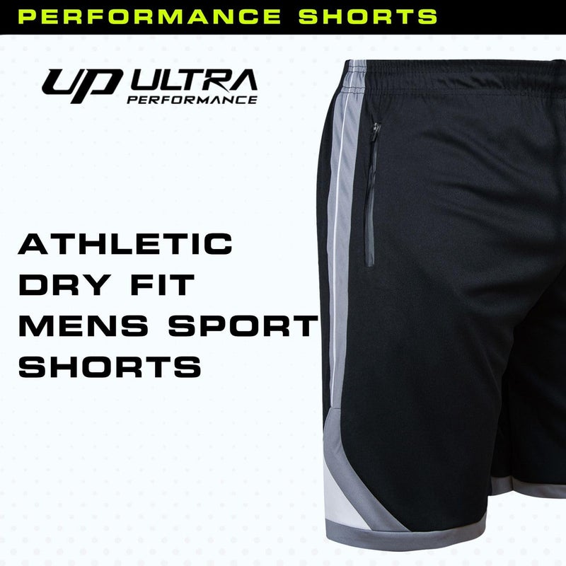 Ultra Performance شورتات رياضية للرجال 5 قطع عالية الأداء للجري، شورتات كرة سلة وصالة رياضية للرجال مع جيوب بسحاب - Image 4