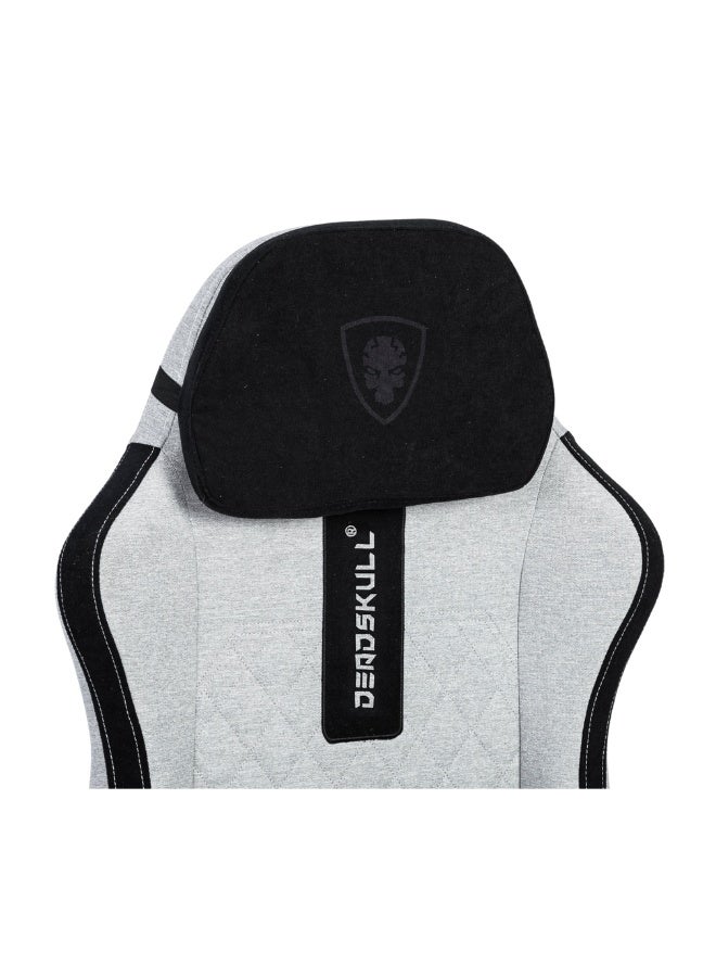 DEADSKULL Elite Gaming Chair  High-Back Comfort with Retractable Footrest & Ergonomic Support | Designed for eSports & Office Excellence Grey/Black - Image 2