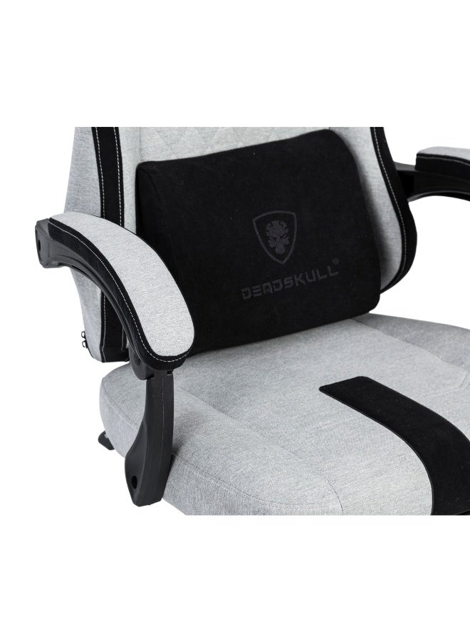 DEADSKULL Elite Gaming Chair  High-Back Comfort with Retractable Footrest & Ergonomic Support | Designed for eSports & Office Excellence Grey/Black - Image 4