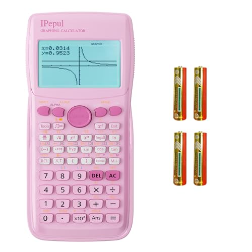 iPepul Graphing CalculatorIPepul Scientific Calculators 10 Modes 4 Graphing FunctionsDesktop Math Calculator for College StudentsSchool Supplies for Middle High School Teachers OfficePink - Image 1