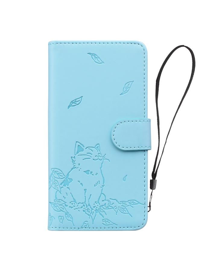 S-TOP Case For iPhone 13 Pro Max Cute Cat Embossed Leather Phone Case - Image 3