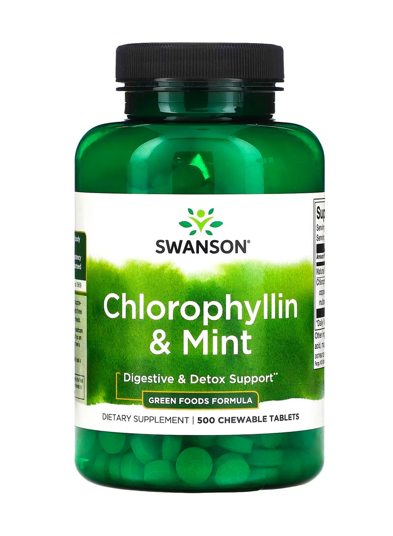 SWANSON Chlorophyllin & Mint, 500 Chewable Tablets