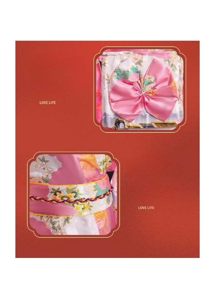 New Japanese Kimono, Japanese Traditional Clothing for Nightgown, Bathrobe, Home Clothes, Ethnic Style Stage Performance Clothes(Does not include fan) - Image 5