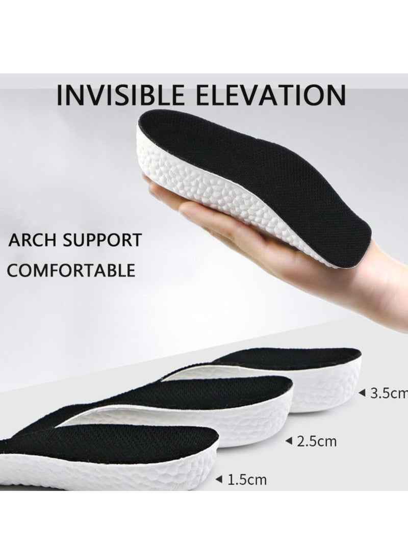 GUDOO 1 Pair Inner Height Increasing Insole 2.5cm Heel Lift Foot Pads Invisible Hidden Soft Heel Cushion Inserts Insoles Breathable Sports Shock Absorption Half Cushion Insoles for Men Women - Image 2