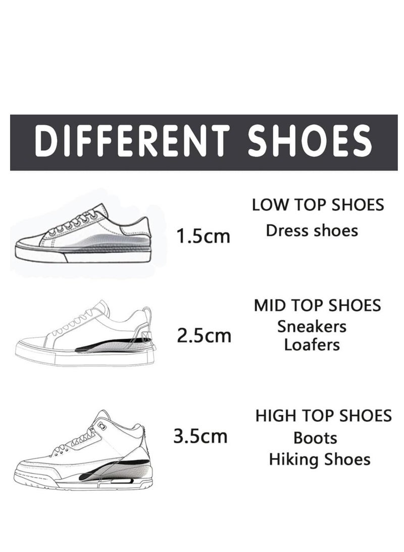 GUDOO 1 Pair Inner Height Increasing Insole 2.5cm Heel Lift Foot Pads Invisible Hidden Soft Heel Cushion Inserts Insoles Breathable Sports Shock Absorption Half Cushion Insoles for Men Women - Image 4