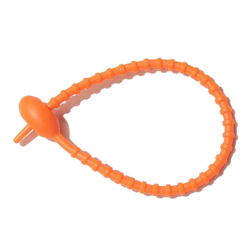 Silicone Cable Tie Organizer DIY Keychain Colorful Cord Orange Yellow Orange Yellow