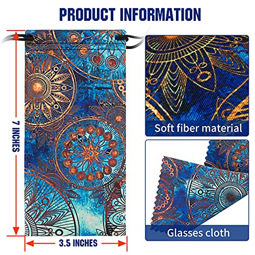 PG6 5 Pcs Microfiber Case Pouch Bag Glasses Sunglasses Case with 5 Pcs Matching Cleaning Cloth - Image 2