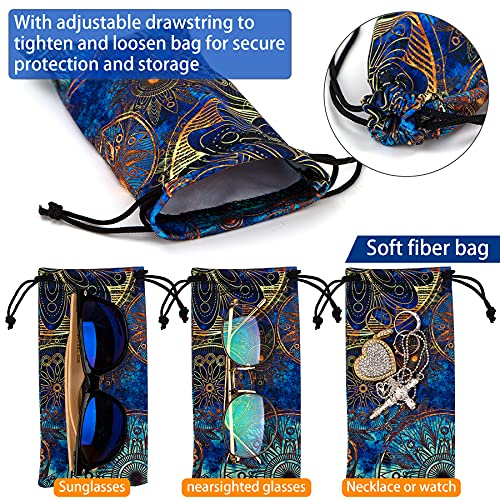 PG6 5 Pcs Microfiber Case Pouch Bag Glasses Sunglasses Case with 5 Pcs Matching Cleaning Cloth - Image 3