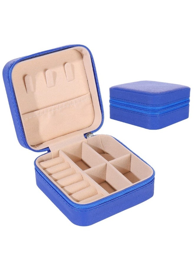 Small Leather Jewelry Box Easy Carry Jewelry Ring Organizer Gift Box for Girls Women - Jewelry Case Box Makeup Cosmetic Organizer for Women - Holder for Necklaces Earrings Bracelets Rings Accessories Organizer, Jewelry Box for Earrings Bracelets Rings Necklaces Storage Jewelry Box Organizer Jewelry Box Case for Accessories Makeup, Accessories Organizer Gold Silver Accessories Organizer - Small Travel Jewelry Box PU Leather Bag Organizer Portable Display for Women for Necklaces Earrings Rings Accessories  - Image 1
