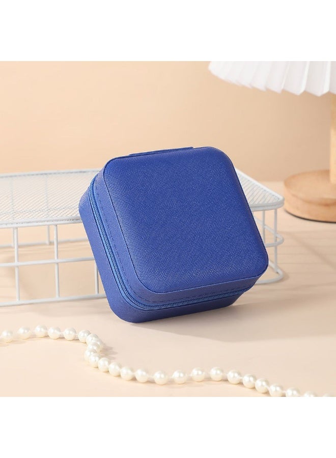 Small Leather Jewelry Box Easy Carry Jewelry Ring Organizer Gift Box for Girls Women - Jewelry Case Box Makeup Cosmetic Organizer for Women - Holder for Necklaces Earrings Bracelets Rings Accessories Organizer, Jewelry Box for Earrings Bracelets Rings Necklaces Storage Jewelry Box Organizer Jewelry Box Case for Accessories Makeup, Accessories Organizer Gold Silver Accessories Organizer - Small Travel Jewelry Box PU Leather Bag Organizer Portable Display for Women for Necklaces Earrings Rings Accessories  - Image 2