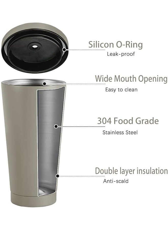 Arabest 16.9oz Stainless Steel Tumbler with a Cleaning Brush and a Straw, Modern Insulated Travel Mug with Vacuum Insulation, Durable Stainless Steel Coffee Mug  - Image 4