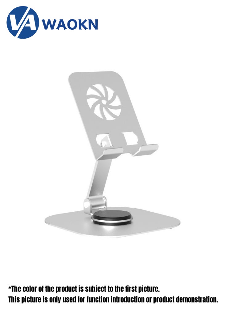 WAOKN Latest Foldable Phone Stand Mobile Phone and Tablet Holder with Adjustable Height and 360 Degree Rotation MultiFunctional Anti Slip and Stable Metal Shaft Phone Holder Suitable for Multiple Scenarios - Image 1