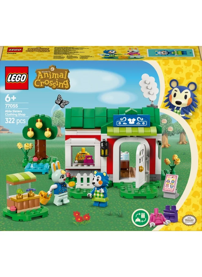 LEGO LEGO Animal Crossing Able Sisters Clothing Shop Playset, Building Toy Set with 2 Characters to Inspire Creative Role Play, Birthday Gift for 6 Plus Year Old Girls, Boys and Gamers 77055