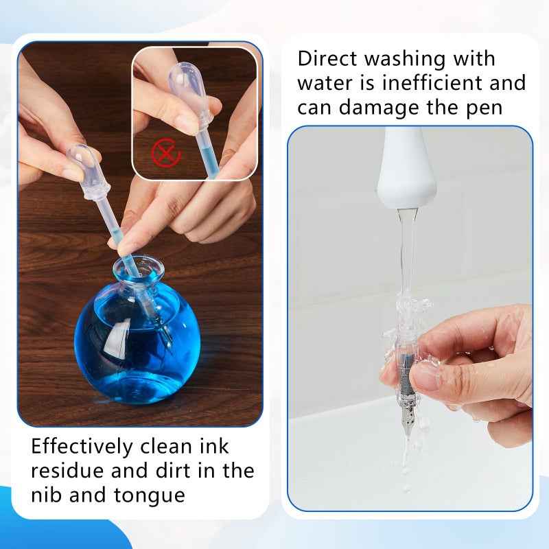 Gilprop Fountain Pen Cleaning Kit, New Efficient Pen Nibs Cleaner, Suitable for Cleaning Standard Size Fountain Pens(5.6mm) - Image 3