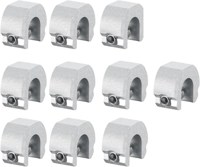 10 Pcs Silver Aluminum Alloy Sliding Window Door Lock Stopper - Image 1