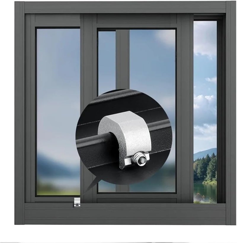 10 Pcs Silver Aluminum Alloy Sliding Window Door Lock Stopper - Image 5