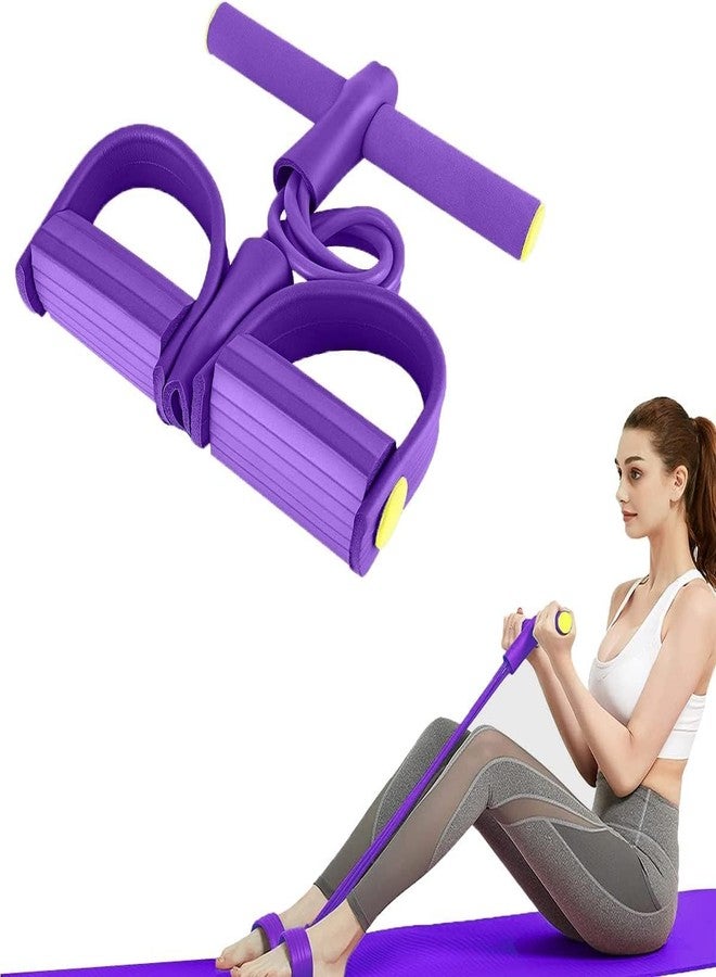 PURCHASE ZONE® Multifunction Tension Rope, 4-Tube Elastic Yoga Pedal Puller Resistance Band, Natural Latex Tension Rope Fitness, for Abdomen/Waist/Arm [ Multicolor, Pack of 1 ] - Image 1