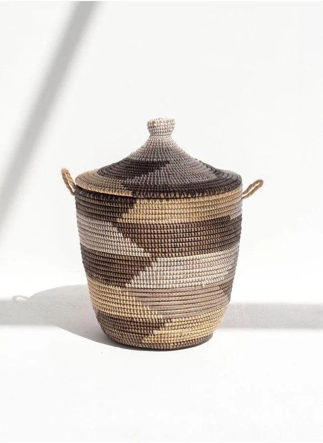 هومكود Handmade Brown, Beige, & Cream Classic Basket