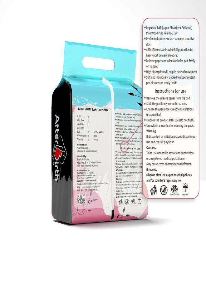 Afterbirth Disposable Maternity Pads|Set of 4 Pads and 1 Fixator|Super Absorption|Anti-Bacterial|Freshness Throughout the Day|Ultra Comfortable|Easy to Use|Comes with Free Disposable Fixator|20 Pieces - Image 3