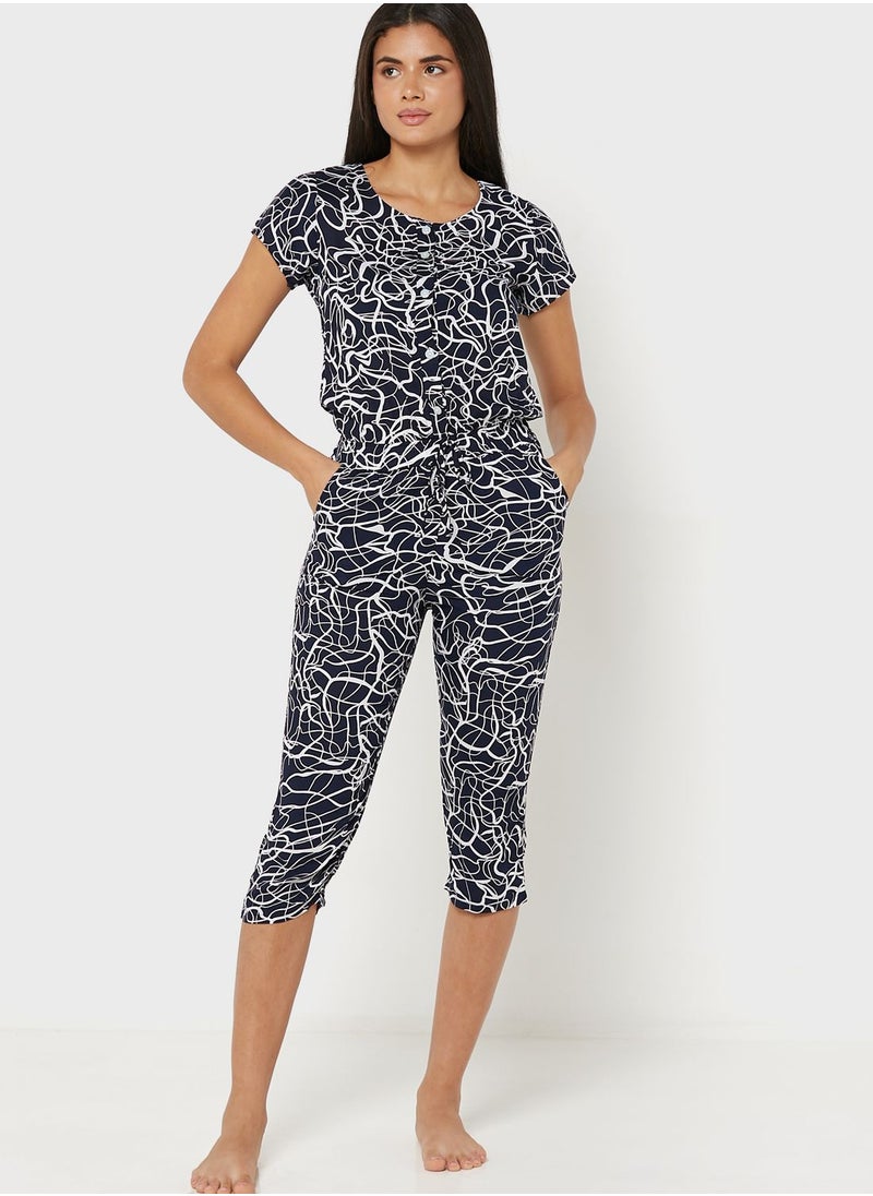 Sweet Dreams - Printed Button Detail Nightdress - Image 1