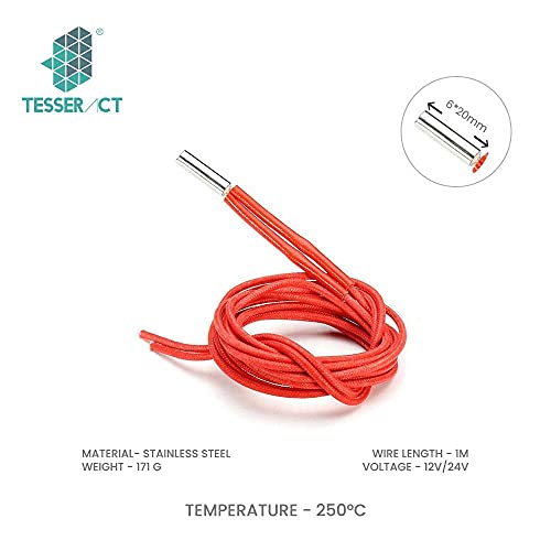 TESSERACT 24V 40W Heater Cartridge 620 Ceramic Hotend for 3D Printer I Compatible with CR-10S Pro, CR-X, Ender 3, Ender 3X, Ender-3 Pro, Ender 3 V2, Prusa Mendel, Anet E10 (Qty - 3 pieces, 24V 40W) - Image 2