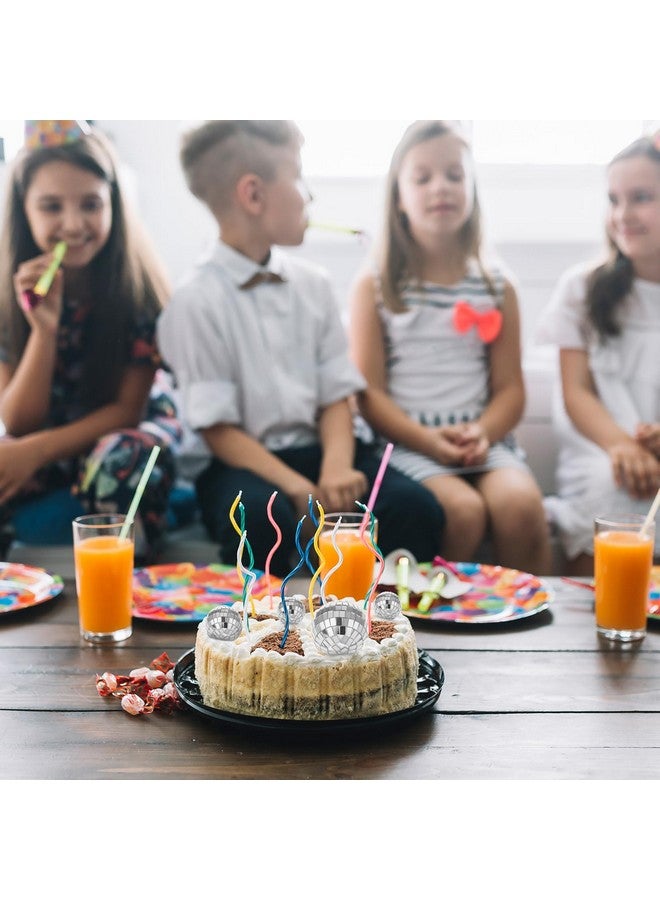 Grevosea توبير كعكة كرة ديسكو 4 قطع من جريفوسيا، توبير كعكة عيد ميلاد كرات ديسكو صغيرة لحفلة وداع العزوبية الأخيرة، مستلزمات حفلة عيد ميلاد رعاة الفضاء، زينة كعكة عيد الميلاد من السبعينات 3 أحجام (فضي) - Image 5