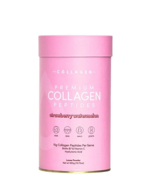 The Collagen Premium Collagen Peptides Strawberry Watermelon Powder 560 Gms
