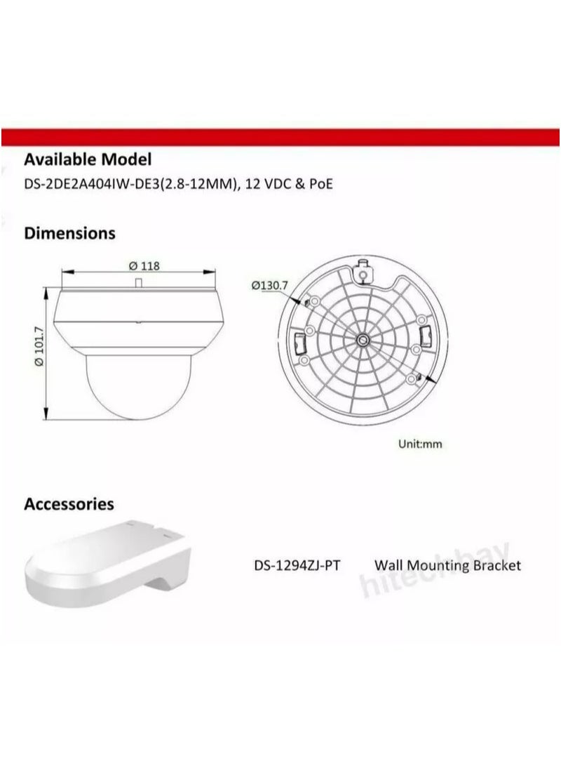 CRAFTSMAN DS-2DE2A404IW-DE3 W 2-inch 4 MP 4X Powered Camera - Image 2
