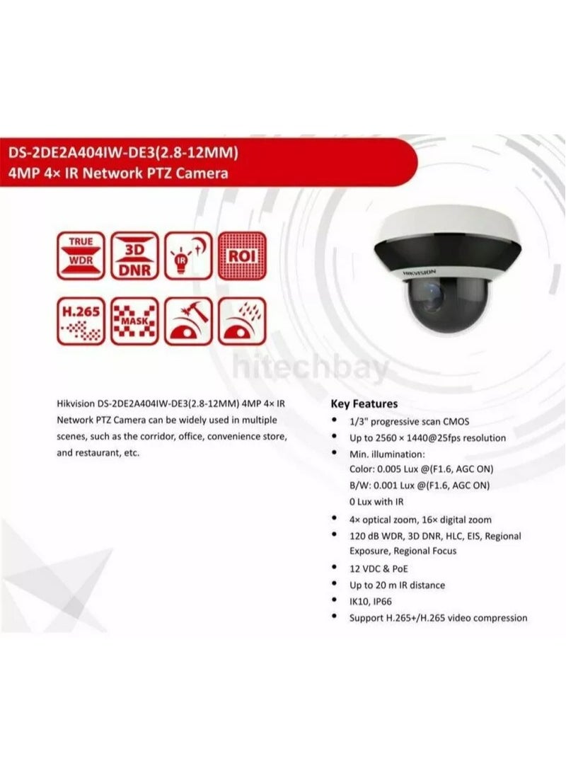 CRAFTSMAN DS-2DE2A404IW-DE3 W 2-inch 4 MP 4X Powered Camera - Image 3