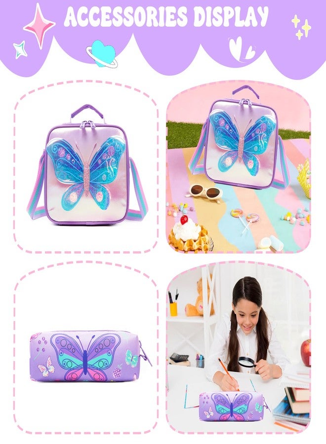 Meetbelify Kids Rolling Backpack with Wheels for Elementary Girls Boys Travel Luggage Carry on Backpack, 01 Butterfly - Image 4
