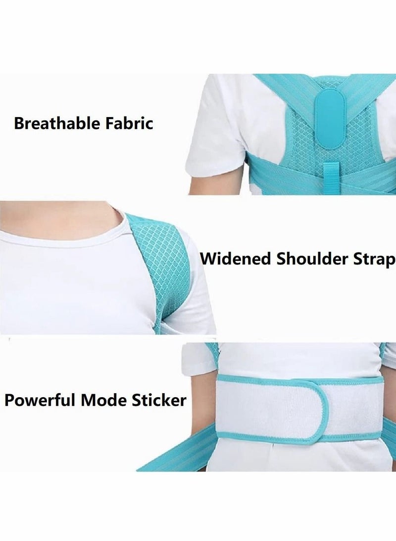 SYOSI Back Brace, Posture Corrector for Kids Teens, Relieve Back Pain Adjustable Upper Back race Spinal Support with Soft Shoulder Pads to Prevent Humpback, Recommended by Doctor (M, Blue) - Image 5