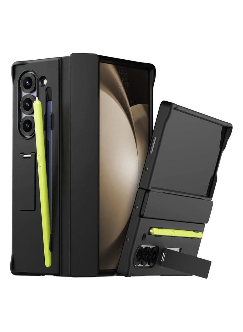 araree araree Nukin 360 SP Samsung Galaxy Z Fold 6 Case with Hinge Protection, Adjustable Kickstand, S Pen Holder Protective Slim Fit Cover Protective Body (PC) with Hinge Protector (TPU) - Black - Image 1