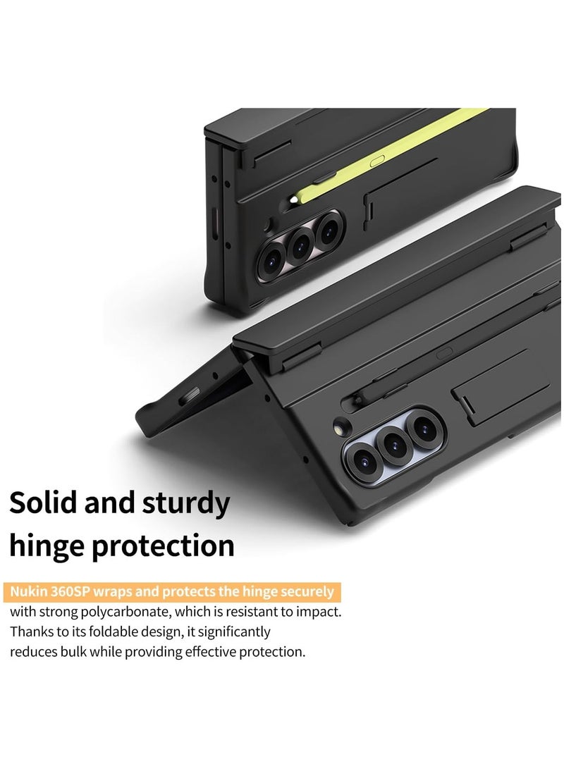 araree araree Nukin 360 SP Samsung Galaxy Z Fold 6 Case with Hinge Protection, Adjustable Kickstand, S Pen Holder Protective Slim Fit Cover Protective Body (PC) with Hinge Protector (TPU) - Black - Image 3