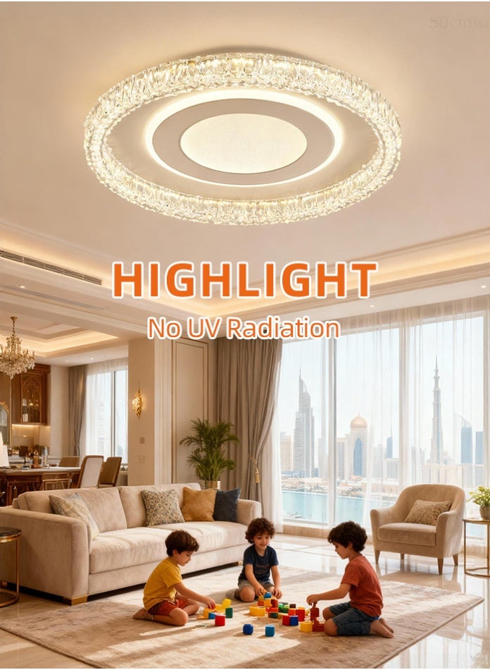 Vmax Modern LED Ceiling Light 100W – 3 Color CCT Switchable (3000K/4000K/6500K) – No Flicker, No UV – Flush Mount Lamp for Bedroom, Living Room, Dining Room – 48.5Cm - Image 1