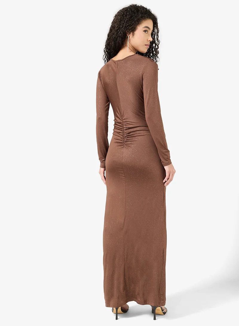 Ginger Plunge Neck Draped Dress