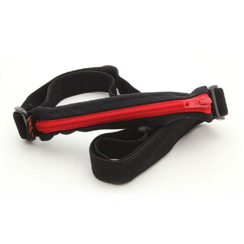 SPIbelt Kids Pocket Belt, Expandable Pocket, Adjustable Waist, No Bounce, No Logo Band, Black with Red Zipper