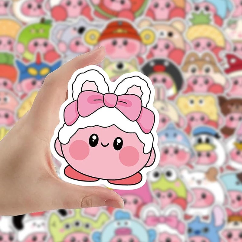 BERFLYTER 50Pcs Kirby Themes Waterproof Stickers for Water Bottle Cup Laptop Bike Skateboard Luggage Box Vinyl Graffiti Patches BRJKT - Image 4