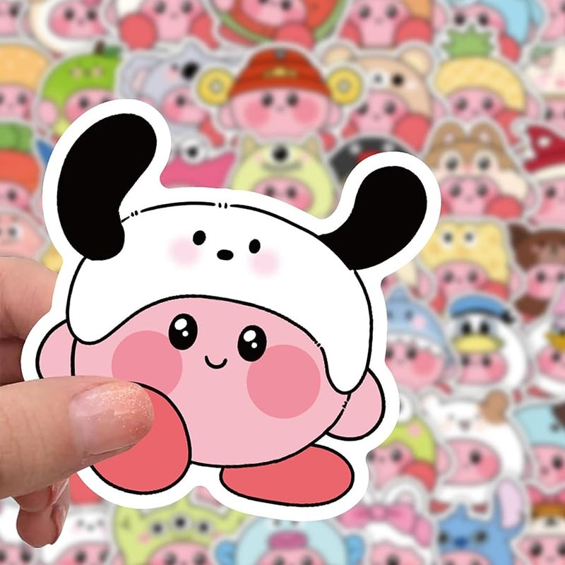 BERFLYTER 50Pcs Kirby Themes Waterproof Stickers for Water Bottle Cup Laptop Bike Skateboard Luggage Box Vinyl Graffiti Patches BRJKT - Image 3