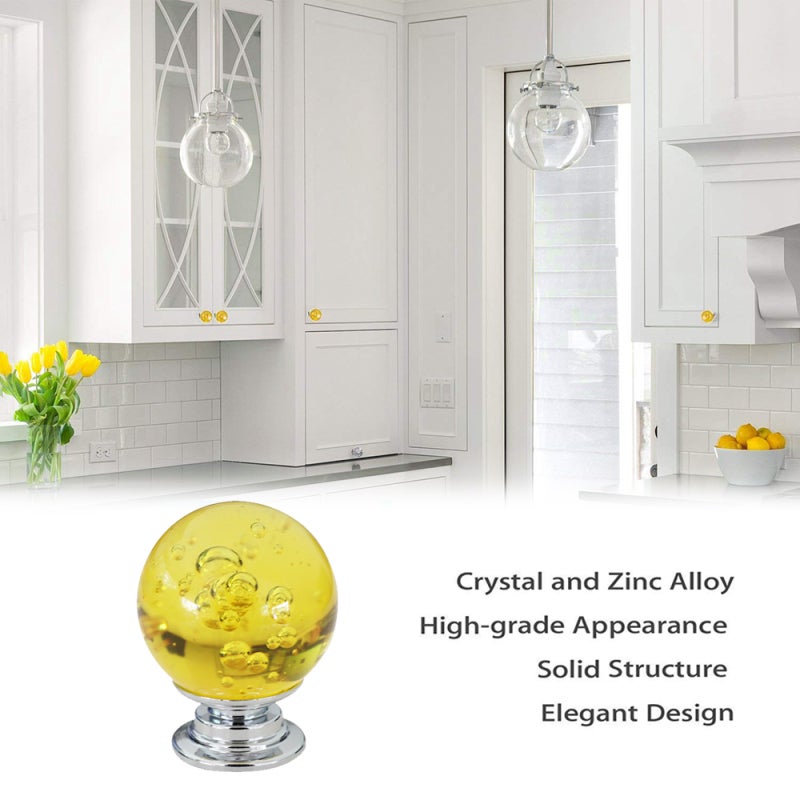 Yellow Crystal Pull Premium Aluminum Alloy Drawer Handle - Complete Screw Set For Effortless Installation Stylish Cabinet Knob for Furniture Upgrade - Image 2