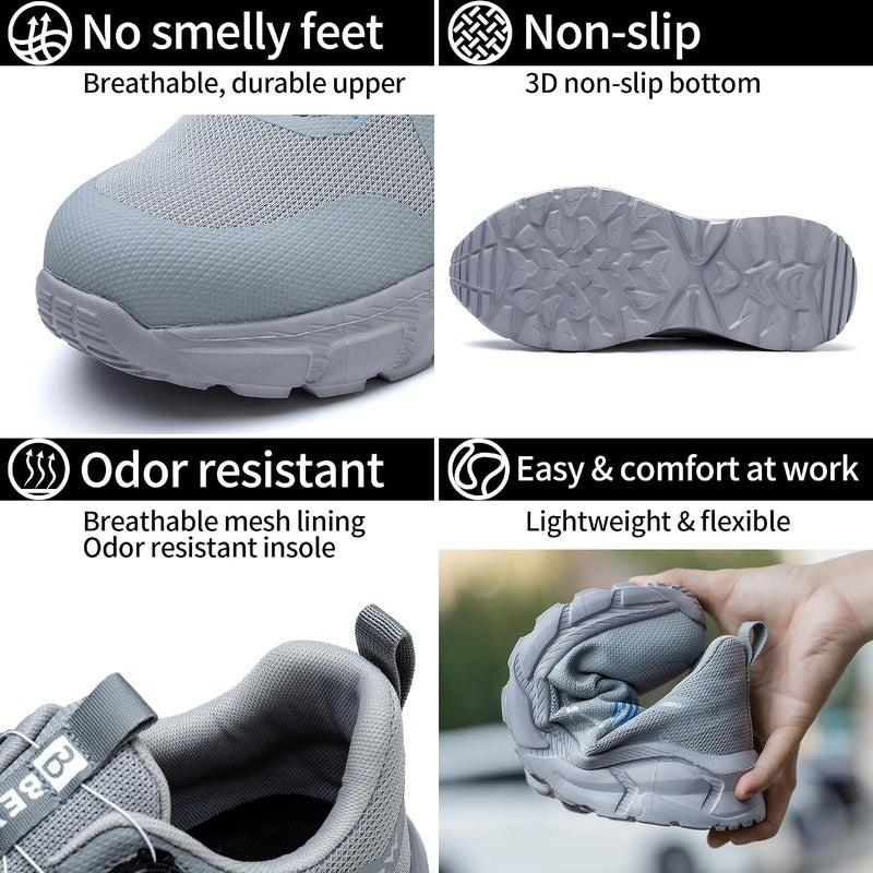Bexow Premium Safety Shoes Steel Toe Lightweight Work Sneakers Industrial Footwear for Men and Women - Image 5