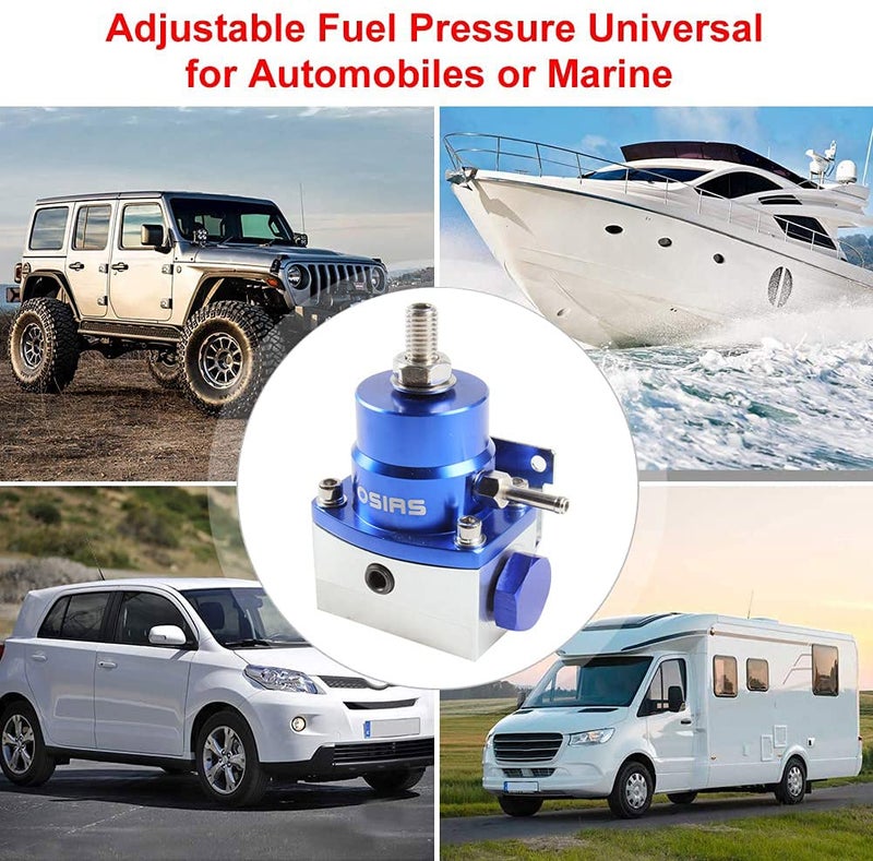 OSIAS Universal Adjustable Aluminum FPR Fuel Pressure Regulator Kit +160 Psi Pressure Gage AN6-6AN Fuel Line,Hose Fitting Connectors Kit - Image 4