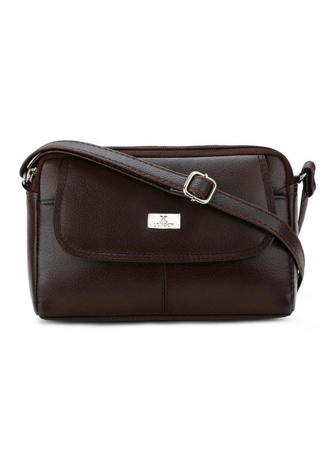 K London Real Leather Crossbody Sling Bag |Bag For Mobile Phone| Pouch Bag For Women & Girls | Shoulder Bags(2204_Brown) - Image 1