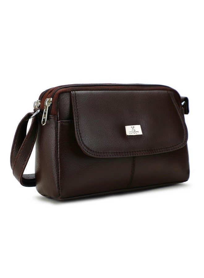 K London Real Leather Crossbody Sling Bag |Bag For Mobile Phone| Pouch Bag For Women & Girls | Shoulder Bags(2204_Brown) - Image 2